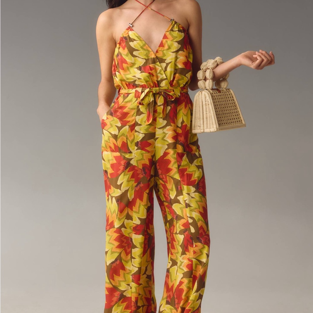 NWT FARM Rio x Anthropologie Fruit Print Vibrant Patterned Jumpsuit